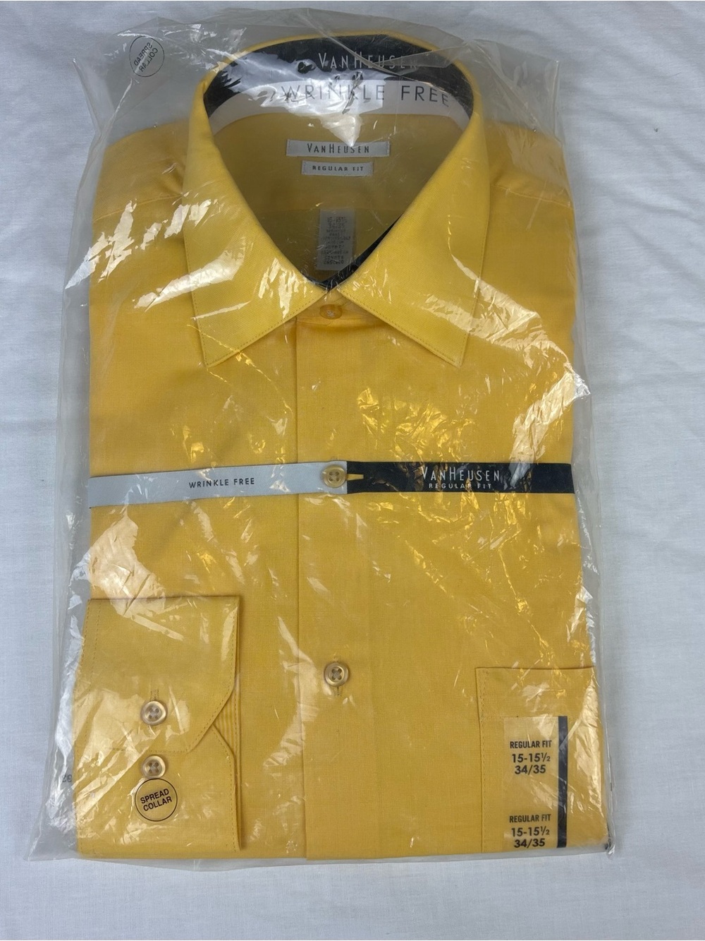 Van Heusen Men's Bright Yellow Dress Shirt